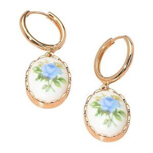DOLLY BLUE FLORAL DROP EARRINGS